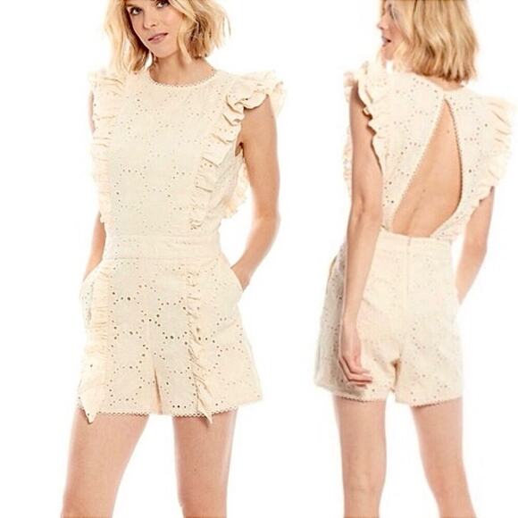 Happy x Nature Kate Hudson Daisy Eyelet Romper, Size 2 - Picture 1 of 16